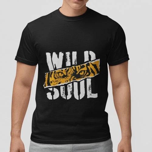 Wild Soul Tiger Eyes Graphic Tee Vintage Distressed Streetwear Unisex T-Shirt M