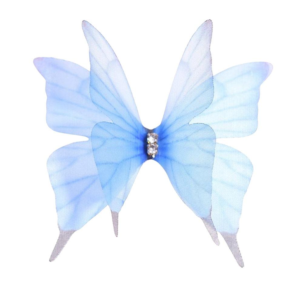 50Pcs 3D Organza Fabric Butterfly Appliques Clothes Sewing Patch  Bridal Hair Accessories