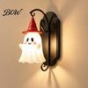 Creative Theme Party Lighting Cute Ghost Wall Light, Wizard Hat Lamp, Decorative Atmosphere Light for Mount Lamp Halloween Home Hallway Entrance