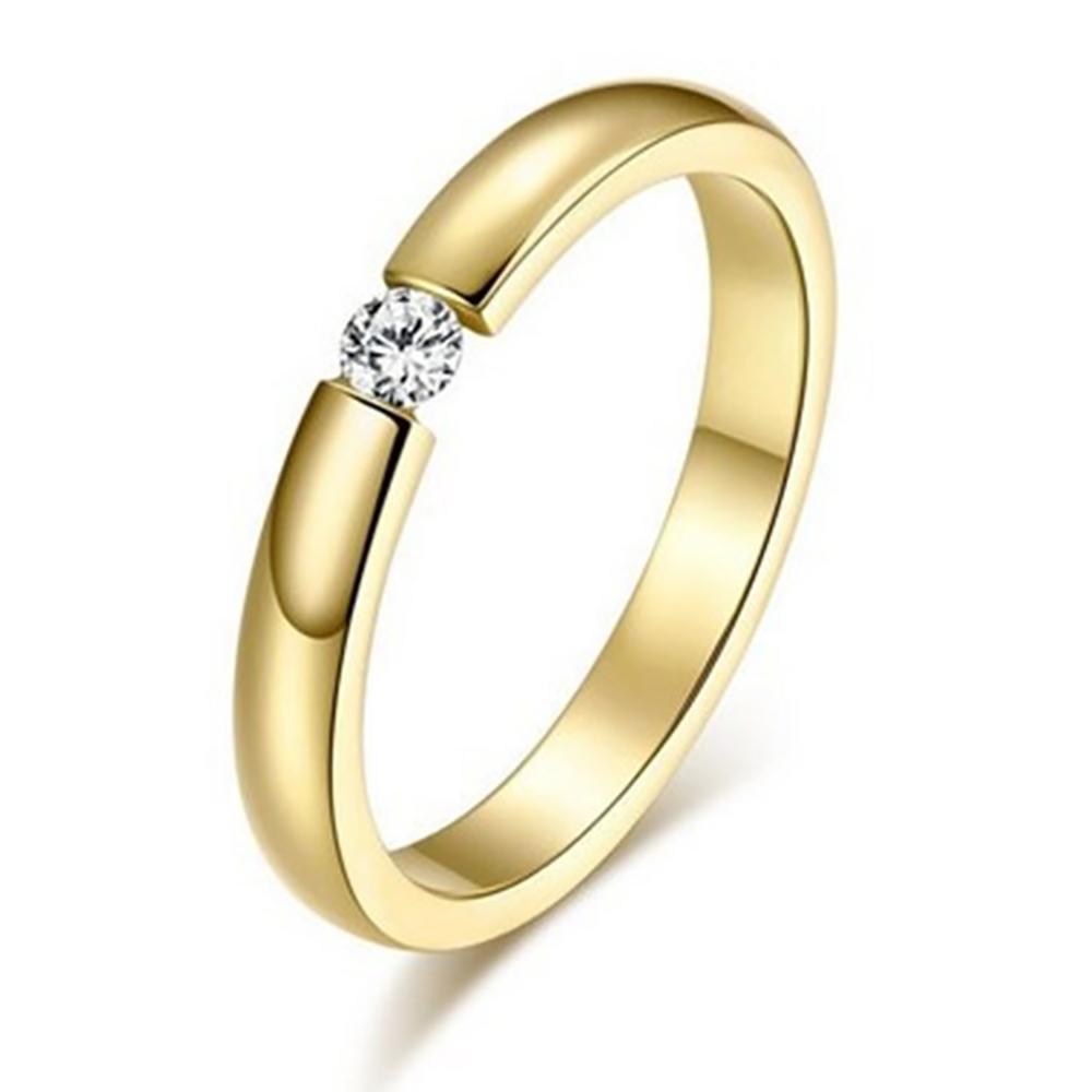 Gold Color Wedding Bands Couple Ring for Women Men Jewelry Stainless Steel Engagement Rings Anniversary Gift Design Wholesale