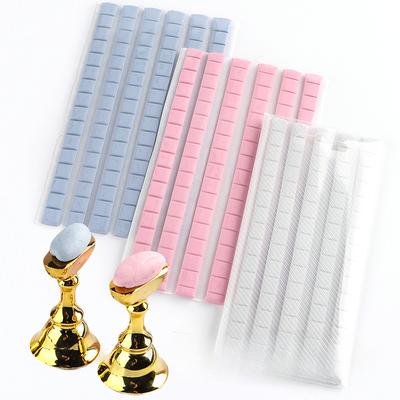 Pembe Mavi Tırnak Yapıştırıcı Tutkal Kil Yeniden Kullanılabilir Yapışkan Jel Nail Art Uygulama Standı Ekran Tutucu Yanlış İpuçları Manikür Araçları