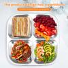 1set Stainless Steel Box With Leak-Proof Covered Four Compartment Refrigerator Storage Box Snack Container Lunch Box For Outdoor