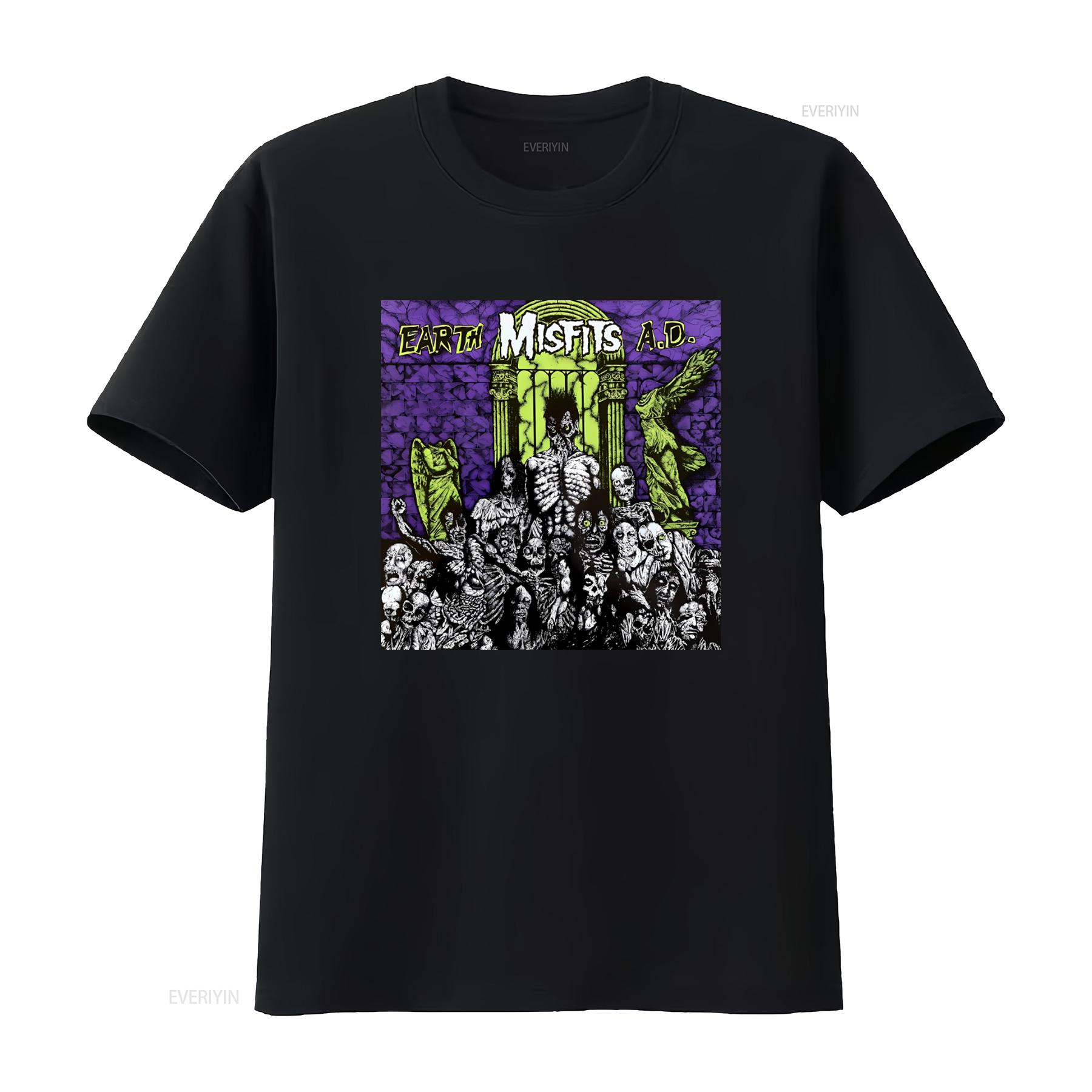 

Misfits Earth AD Mens Punk Rock Band Album Concert Tour Merch T Shirt vintage Washed streetwear Stylish graphic Slightly 4XL