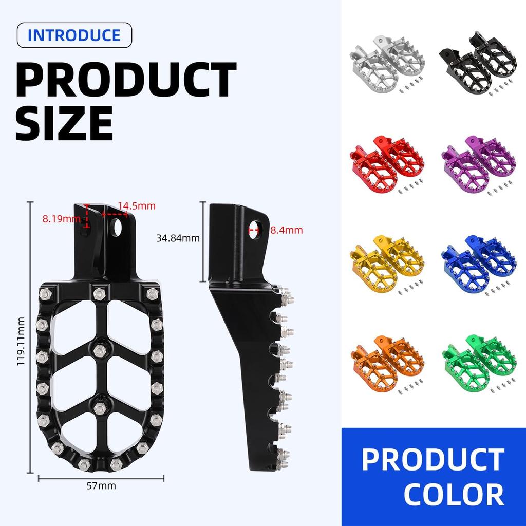 CHANGCHENG Dirt Bike Foot Pegs Motorcycle Footpegs Foot Pedals Rests CNC for Sur Ron Light Bee S/X Segway X260 X160 Talaria Sting MX3 MX4 Talaria XXX