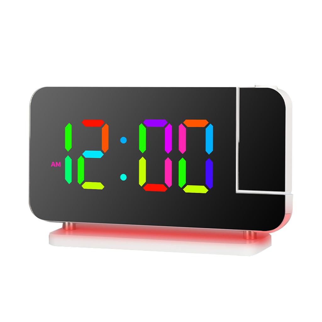 RGB Renkli LED Elektronik Saat Renkli Gece Lambası Çalar Saat Ev Dekorasyonu Projeksiyon Saati