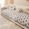 Frosty Thicken Settee Pad Cushion Anti-Slip Vintage Bowknot Fleece Settee Cushions Sitting Space Black Custom-fit Thermal Couch Mats