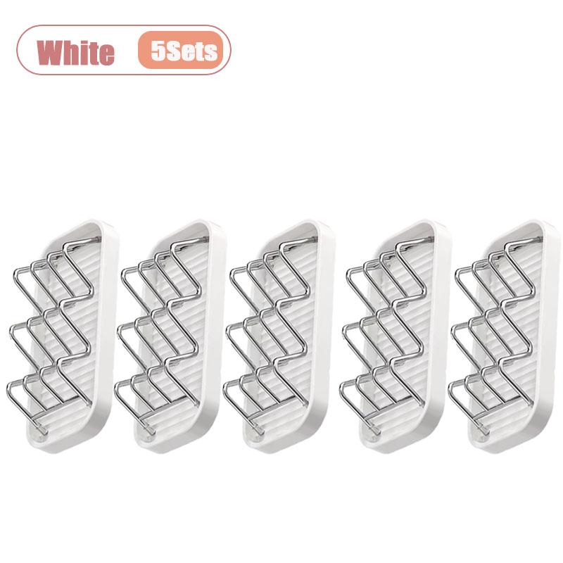 1-10Sets Multi Purpose Soap Holder with Drainage Bathroom Countertop Soap Dish Kitchen Sponge Scourer Storage Rack Tray