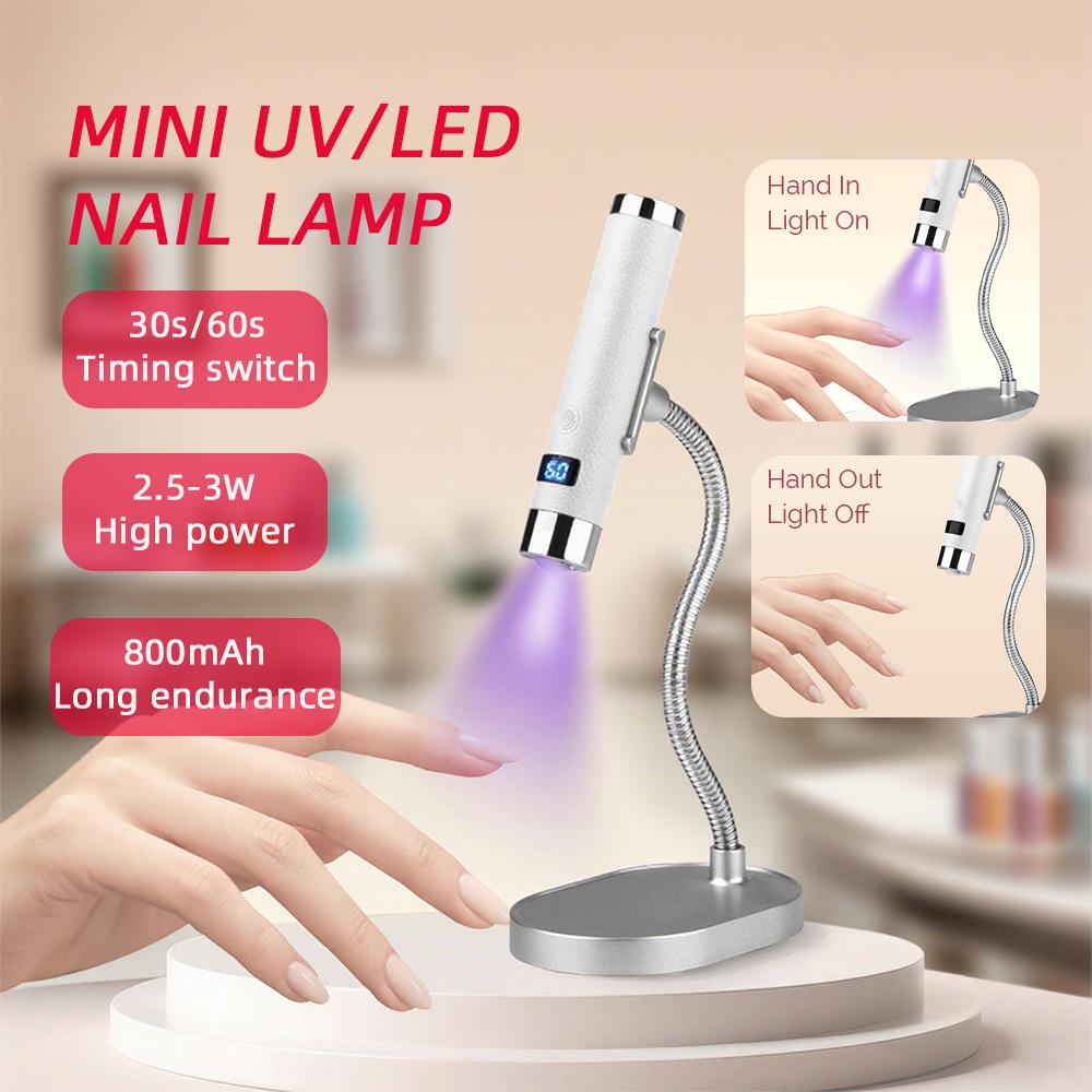 Mini Nail UV LED Dryer Lamp Ai Sensor Rechargeable Cordless Lamp Desktop and Handheld Drying Light Curing Manicure Salon Tools
