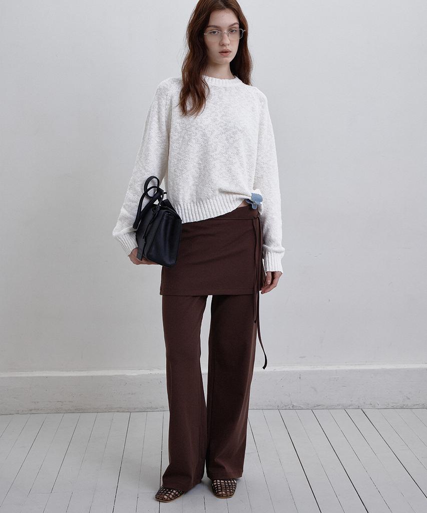 BUT'TON Layered Skirt Pants(Brown)