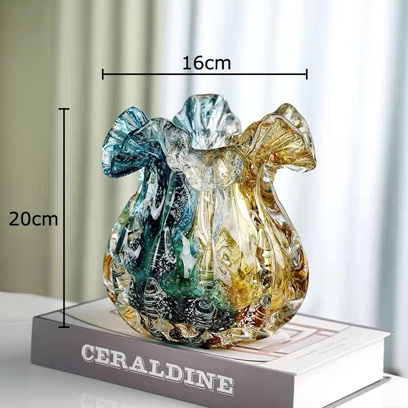 

Colorful Flower Edge Glass Vase Hydroponics Plant Pots Table Decoration Flowers Arrangement Floral Vase Room Aesthetic Decor