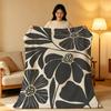 Art B-Black a-and W-White Floral Throw High-Density Short Plush Blanket Soft Skin-Friendly for Sofa Nap Air-Conditioned Room