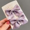 2pcs/set Children Bowknot Hair Clips Multicolored Cute Fabric Bowknot Hairpin Hair Accessories Headwear