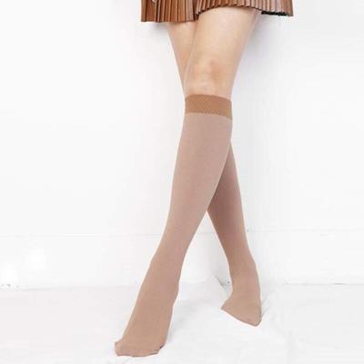 Collants doublés polaire pour femme avec chaussettes hautes extensibles