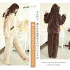 Fluffy Loungewear with Brushed Plus Sizes Loose Perfect for Fall and Winter [7-livehouse] Women's Pajamas, Set, Hooded, Ears, Thick, Fleece, Warm,