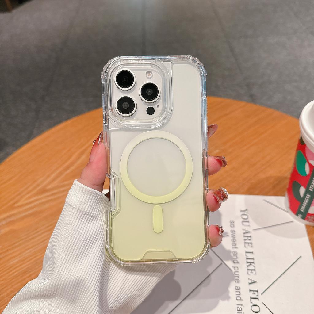 Gradient Two-color Second Generation Magnetic Colorful Three-in-one Mobile Phone Case Magsafe Wireless Charging for IP16promax