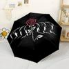 Rose And Shadows Portable Automatic Umbrella Compact & Durable 8-Rib Design Foldable Design Travel Essential Elegant Umbrella