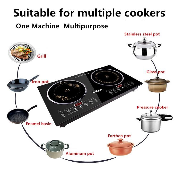 Dual Induction Cooker Induction Cooker + Electric Ceramic Cooker Two Electric Burner Double Head Hot plates 2200W 220V-50Hz