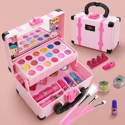 Niña Princesa Caja de Cosméticos de Maquillaje Set de Juguetes de Maquillaje Pintalabios Sombra de Ojos Juguete Seguro No Tóxico para Niños Regalo de Cumpleaños