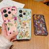 Card Pocket Bag Clear Phone Case For Xiaomi 14T 13T Xiaomi 14T 13T Pro Pink Blue Flower Print Shockproof Soft TPU Silicone Cover
