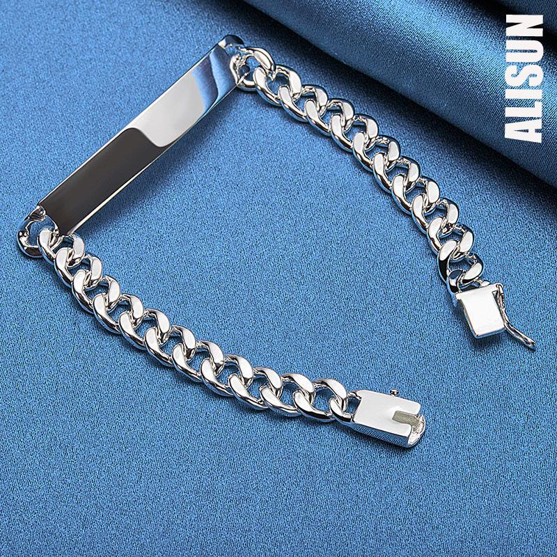 925 Sterling Silver 8mm Smooth Side Bracelet Fashionable Wedding Jewelry