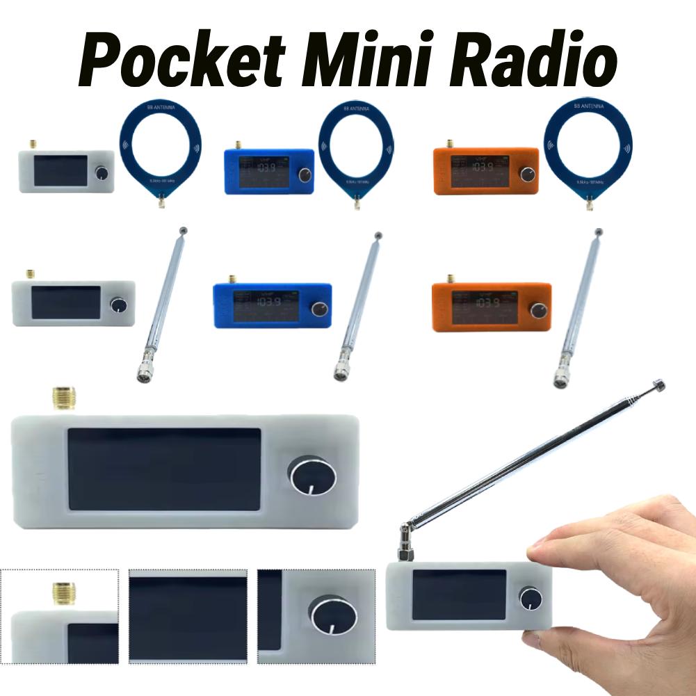 SI4732 0.5-108mhz Portable Radio LSB USB AM FM Pocket Mini Radio with Antenna All Band Radio Receiver HF SW MW VHF Radio