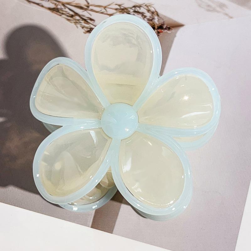 Colorful Contrasting Frangipani Hairpins Flower GrabbersSweet Back of The Head Updo Shark Hairpins