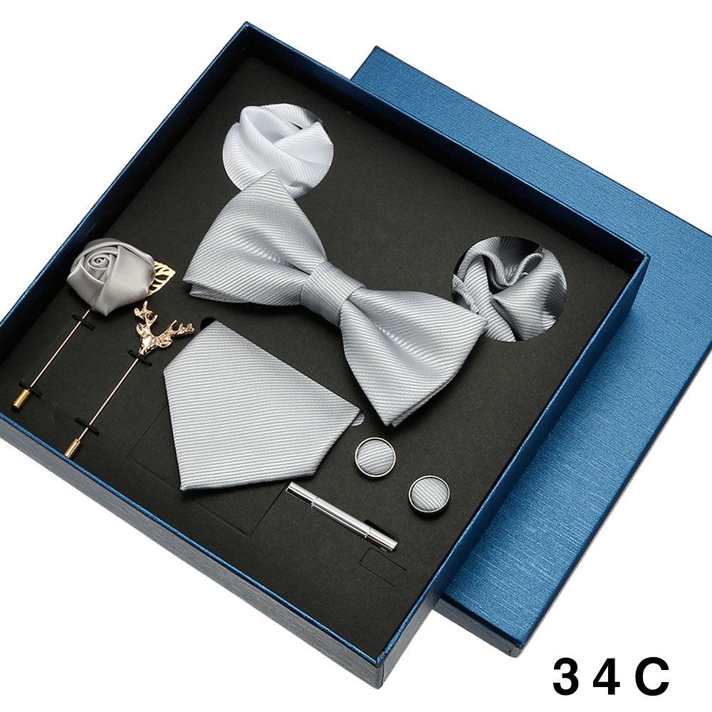 Men's Formal Suit Bow Tie Gift Box Set for Weddings and Business