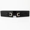 High-end Double-buckle Head Belt for Women's Decoration with Skirt Elastic Elastic and Slender Waist Seal Versatile External Waist Belt