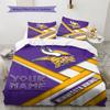 Name Individuell Minnesota Vikings Muster Bettwäsche Set Bettbezug Kissenbezug Heimdekoration Geschenk (1 Bettbezug + 2 Kissenbezüge, ohne Füllung)