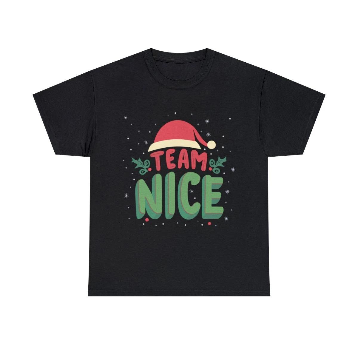 Team Nice Funny Christmas Graphic Tee Shirt, S-5XL M