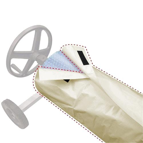Solar Blanket Cover Waterproof Dustproof Anti-UV Solar Reel Protective Cover with Hook & Loop for 16-24ft Wide Swimming Pool