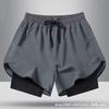 Mens Quick-Dry Swim Trunks With Inner Brief Support Loose Fit Athletic Board Shorts Swimming Beach Surfing