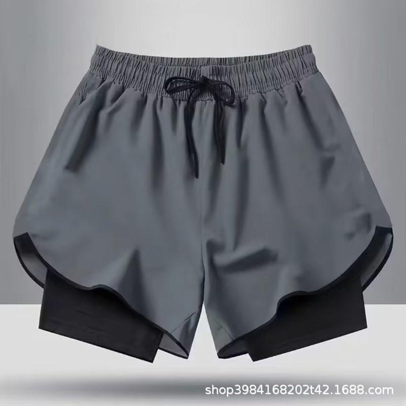 Mens Quick-Dry Swim Trunks With Inner Brief Support Loose Fit Athletic Board Shorts Swimming Beach Surfing