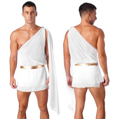 Mens Mr Toga Costume Halloween Cosplay Jumpsuit One Shoulder Shorts Slit Skirt Bodysuit Nightclub Dress Up
