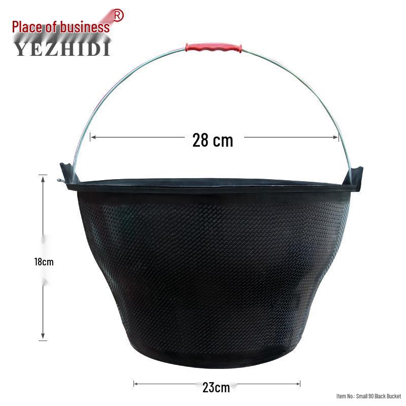 

Durable, Anti-Fall Black Ox Tendon Mud Bucket - Multi-Purpose and Unbreakable Tire Skin Basin