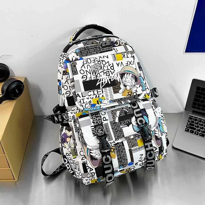 Backpack Men's New Personality Graffiti Middle School Student Schoolbag Brand College Student Couple Travel Backpack
