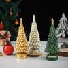 Resin Christmas Tree Figurine Ornament Miniature Christmas Tree Decoration for Living Room Bedroom Office Desk Display