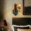 Mermaid Wall Sconce Vintage Resin LED Lamp for Bedroom Living Room Warm Glow Fantasy Decor Unique Gift for Ocean & Mythical Lovers