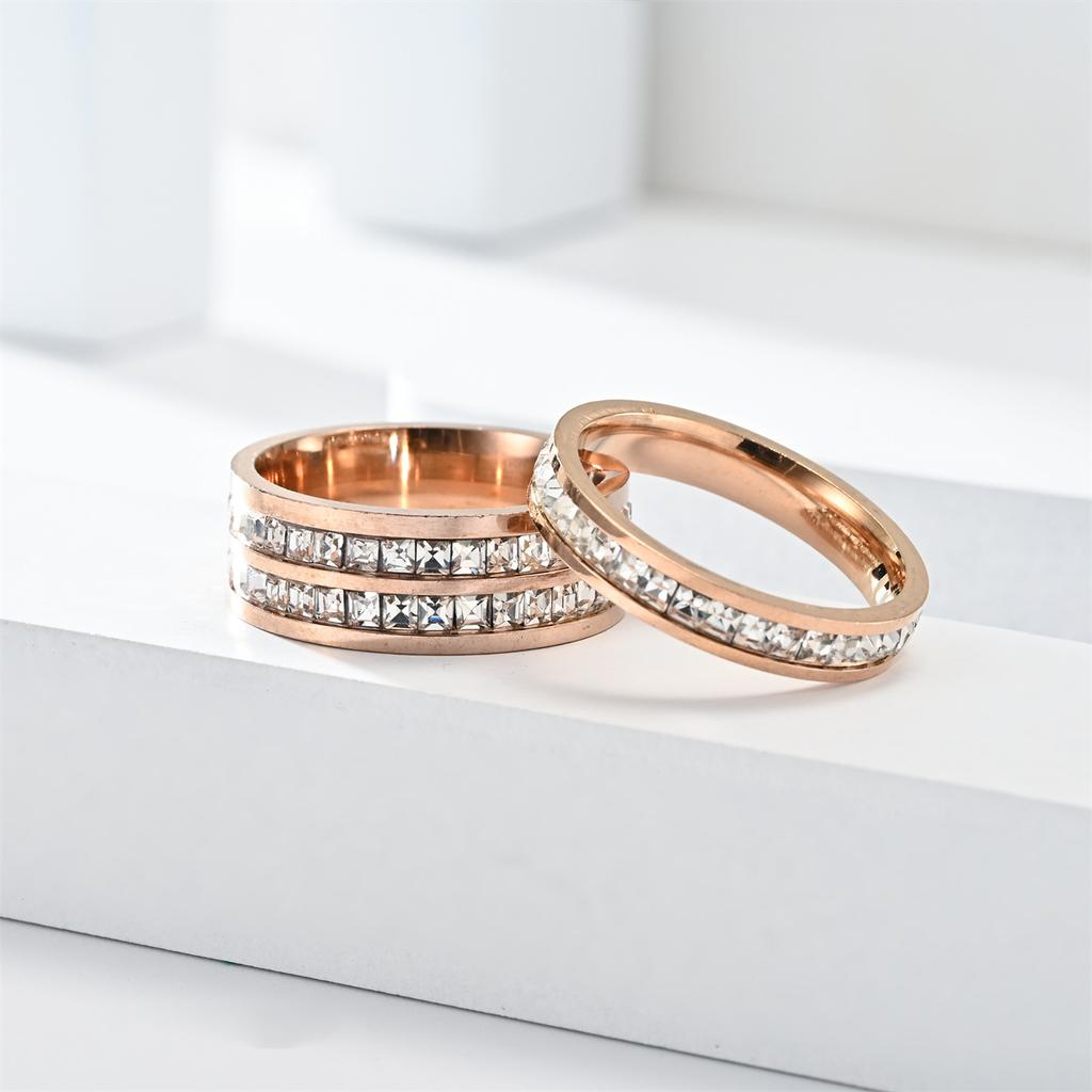 New Hot Selling Classic Stainless Steel Diamond Ring For Women Men Jewelry Accessories Size 5-12