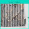 Fashionable Grey Golden Marble Patterned Bathroom Shower Waterproof Curtain