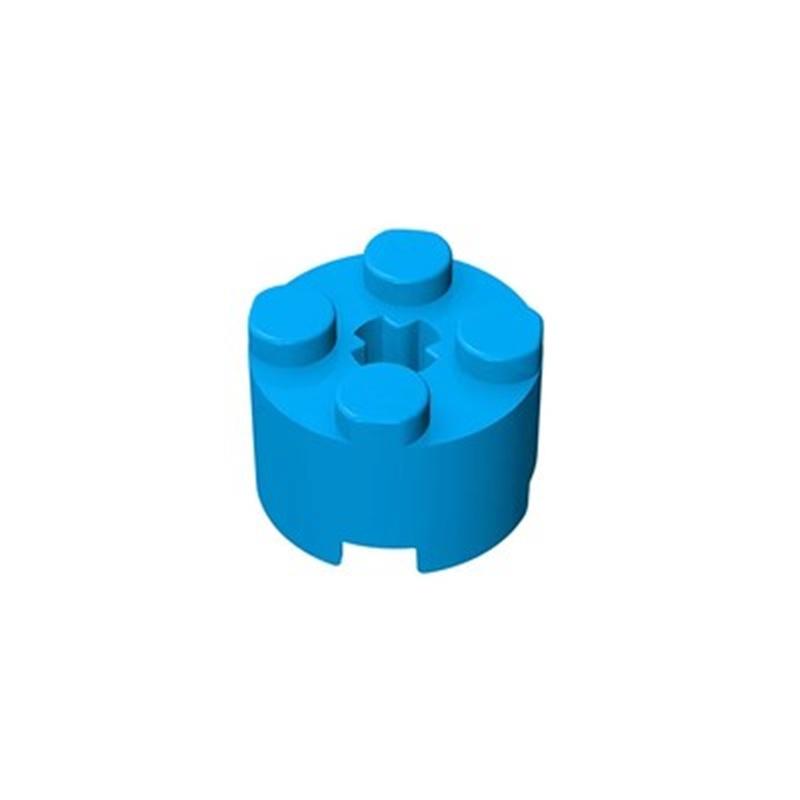 100PCS Building Blocks Bricks Thick Figures Block Cylinder Round 2 X 2 With Axle Hole Creative Size Compatible With 3941 6143