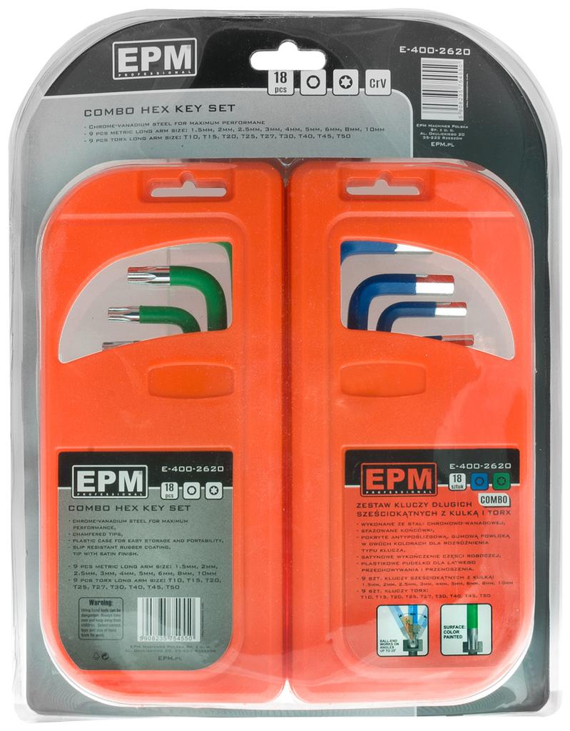 Set Of Hex And Torx Long Keys 18 Pieces - E-400-2620