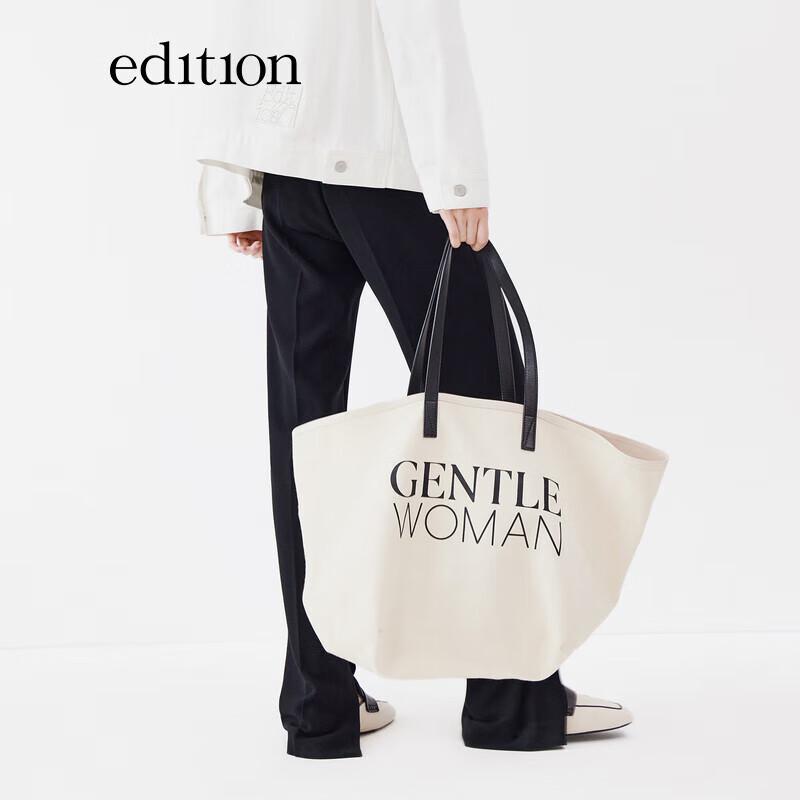 Edition Women's Black Slit Hem Acetate Blend Trousers