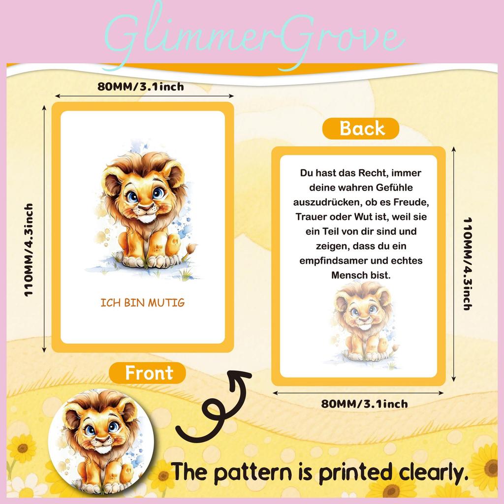 Kids Encouragement Cards Set With Colorful Watercolor Animals For Emotional Development And Focus