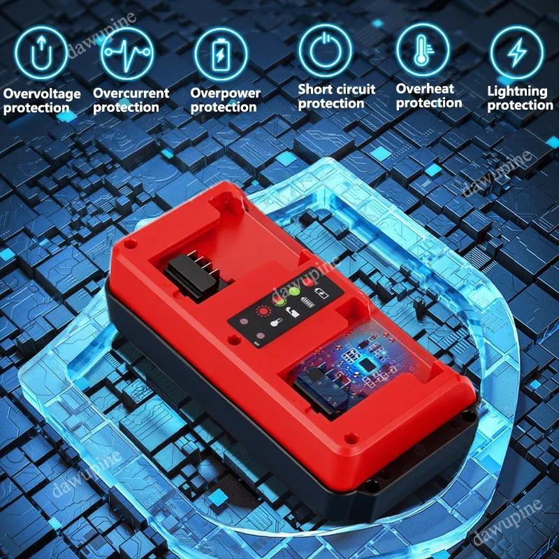 For M18 Power Tool Accessories Parts For Milwaukee 14.4V 18V Lithium Battery Charger 48-11-1815 48-11-1820 48-11-1830 AC100-240V