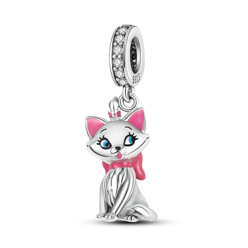 S925 Silver Handmade DIY Cute Animal Unicorn Fox Pendant Charm Accessory Jewelry
