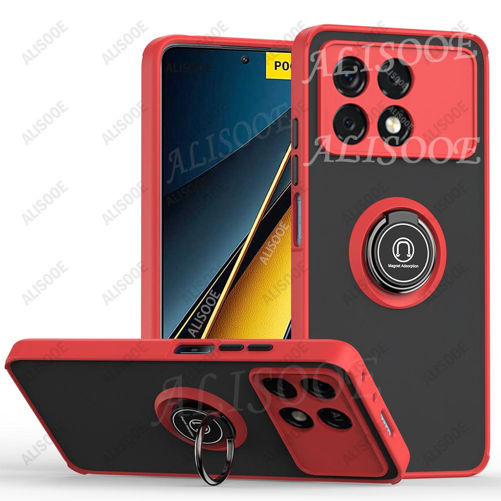 Kickstand Funda for POCO X7 Pro F7 F6 F5 X6 Pro Case Armor Ring Holder Protective Cover for Xiaomi Redmi K70 Shockproof Case