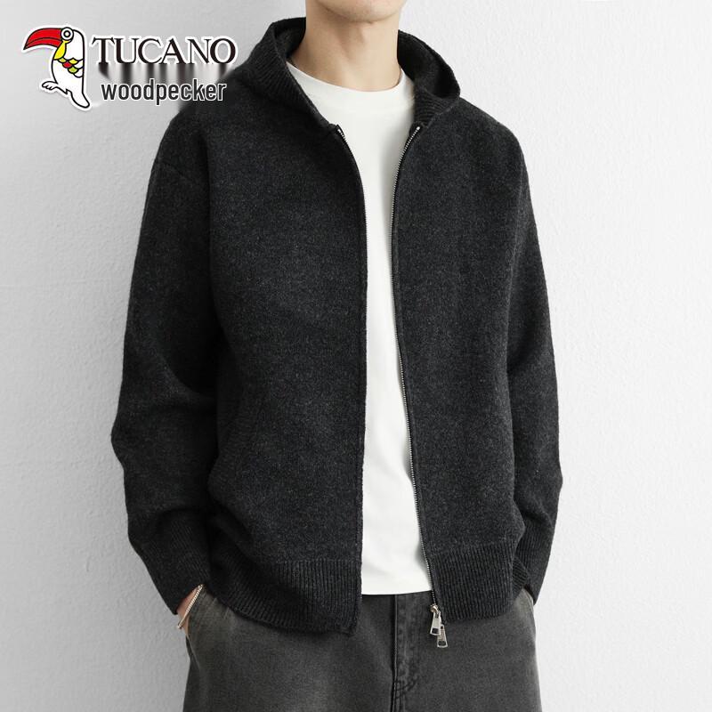 TUCANO Men s Hooded Zipper Knit Cardigan Jacket 4XL