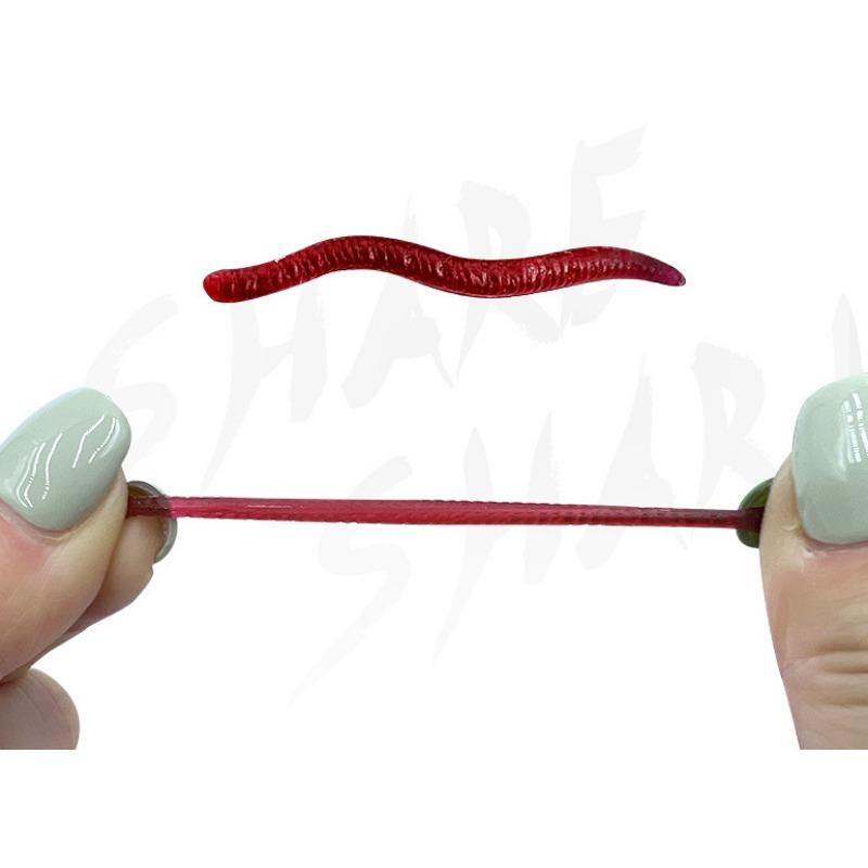 100pcs Earthworm Deep Red Soft Worm Bait Fake Baits Artificial Biomimicry Worm Luya Water Flea Sea Long 3.5cm Strip Fishy Smell