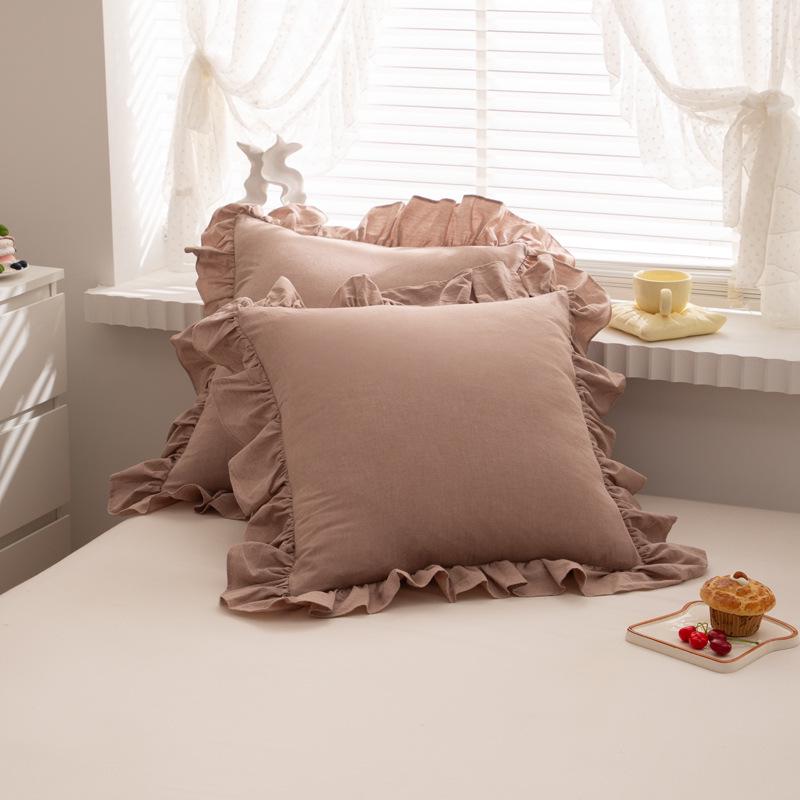 

«Наволочка из стираного хлопка с однослойным рисунком «Лотос» - 2025» 45x45, Single